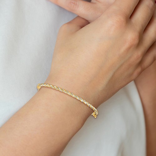 14k Yellow Gold Twist Bangle Bracelet – Knox Jewels