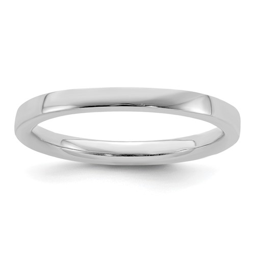 Sterling Silver Stackable Expressions 2.25mm Rhodium Polished Ring QSK239