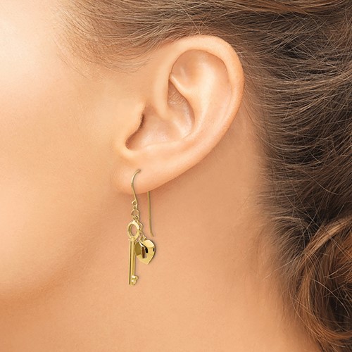 LOVE KEY HOOP EARRINGS - The Littl A$94.99 A$104.99 14k Yellow Gold 30off  Bridal (Jewellery Only)