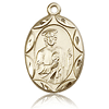 14k Yellow Gold 1in St Jude Medal with Scalloped Edge
