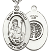 Sterling Silver 7/8in St Benedict Medal with 24in Chain