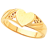 Heart Signet Promise Ring - 14k Yellow Gold