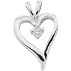 14k White Gold 1/10 CT TW Diamond Heart Pendant