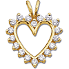 9/10 CT TW Diamond Heart Pendant 14k Yellow Gold