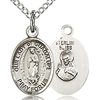 Sterling Silver 1/2in Our Lady of Guadalupe Charm & 18in Chain