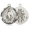 Sterling Silver Fancy Round Miraculous Medal 3/4in