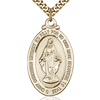 Gold Filled Sterling Silver 1 1/8in Miraculous Medal & 24in Chain