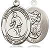 Sterling Silver 1in St Christopher Wrestling Medal & 24in Chain