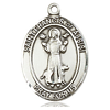 Sterling Silver Oval St Francis Medal 3/4in