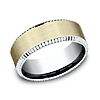 14kt Two-tone Gold The General Wedding Band with Coin Beveled Edge 8mm