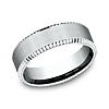 14k White Gold The General Wedding Band with Coin Beveled Edge 7mm