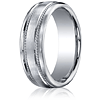 Platinum 7.5mm Satin Wedding Band with Rope Design