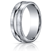 Platinum 7.5mm Satin Wedding Band with Center Cut