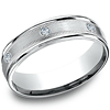 1/3 ct Diamond Platinum Satin Wedding Band Rounded Edges 6mm