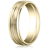 10kt Yellow Gold 6mm Band with Raised Center and Rounded Edges