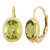 14k Yellow Gold 2.7 ct tw Oval Peridot Lever Back Earrings