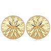 14k Yellow Gold Diamond-cut Button Earrings