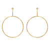 14k Yellow Gold Hoop Drop Earrings