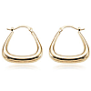 14k Yellow Gold Triangle Hoop Earrings 3/4in