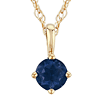 14k Yellow Gold 1/3 ct Sapphire Solitaire Necklace