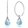 14k White Gold Aquamarine Briolette Drop Earrings