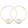 14k Yellow Gold Endless Hoop Earrings with Baroque Freshwater Cultured Pearls