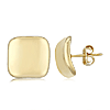 14k Yellow Gold Concave Square Stud Earrings