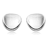 14k White Gold Tapered Pebble Earrings