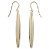 14k Yellow Gold Elongated Oval Drop Earrings 2.3in