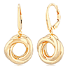 14k Yellow Gold Love Knot Drop Earrings With Lever Backs