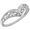 10kt White Gold .03 ct Diamond Chevron Promise Ring