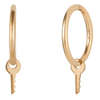 Aurelie Gi GINA 14k Yellow Gold Key Charm Hoop Earrings