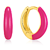 Ania Haie 14k Gold-plated Sterling Silver Neon Pink Enamel Gold Huggie Hoop Earrings - Preppy