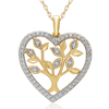 14k Yellow Gold 1/4 ct tw Diamond Tree Of Life Necklace