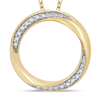 14k Yellow Gold 1/10 ct tw Diamond Swirl Open Circle Necklace