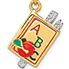 14k Yellow Gold ABCs School Book Pendant