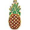 14k Yellow Gold 3/4in Pineapple Pendant with Enamel