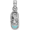 14k White Gold Baby Boy Shoe Pendant