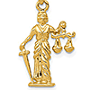 14k Yellow Gold Lady Justice Pendant