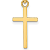 14k Yellow Gold 2-D High Polished Block Cross Pendant 5/8in