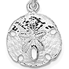 Sterling Silver 2/3in Sand Dollar Pendant