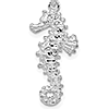 Sterling Silver 3/4in 3-D Seahorse Pendant