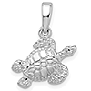 Sterling Silver Small Swimming Sea Turtle Pendant