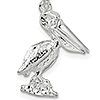 Sterling Silver 3/4in Pelican Pendant with Moveable Mouth