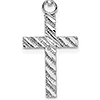 14k White Gold 5/8in Textured Latin Cross Pendant