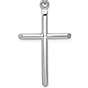 14kt White Gold Cylindrical Cross Pendant 1in