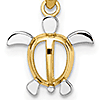 14kt Two-Tone Gold Small Sea Turtle Pendant  