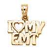 14k Yellow Gold I Love My EMT Pendant