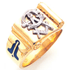 Two-tone Gold Scroll Masonic Ring