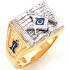 Two-tone Gold Book Masonic Ring